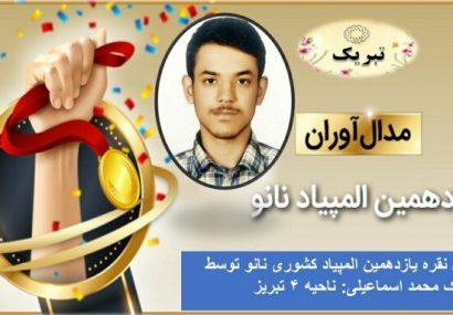 کسب مدال نقره یازدهمین دوره المپیاد نانو کشور توسط دانش آموز تبریزی