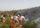 آتش سوزی در مراتع مشجر و مزارع خداآفرین مهار شد
