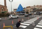 اجرای رنگ آمیزی ترافیکی در معابر شهرداری منطقه ۵ تبریز