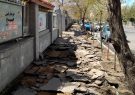 عملیات ساماندهی و بهسازی پیاده رو خیابان پاستور جدید